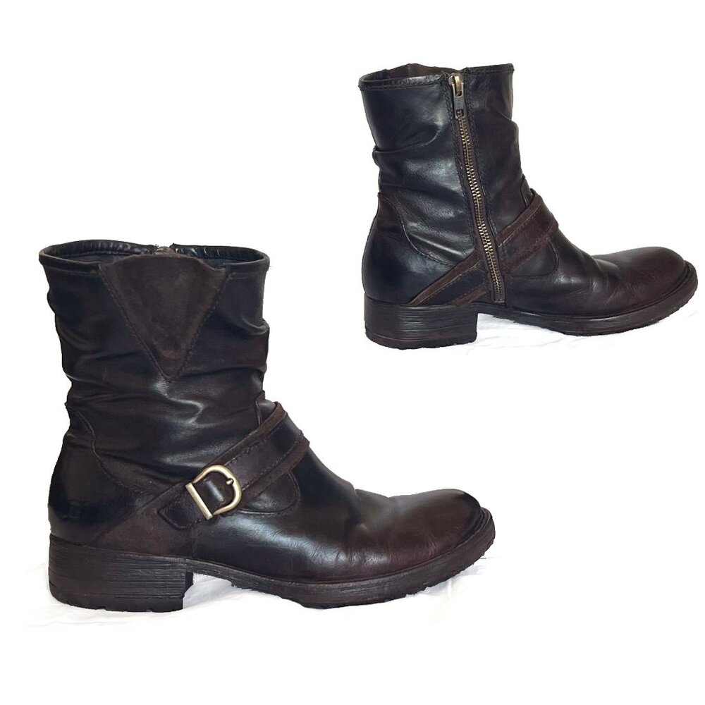 Born Virgo Brown Leather Ankle Boots Size 8